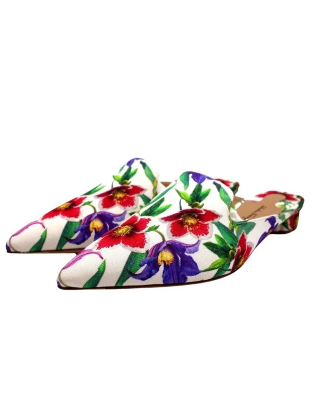 Salvatore Ferragamo 'Maida' Floral Grosgrain Slide Mule, Stampa White Size 9.5